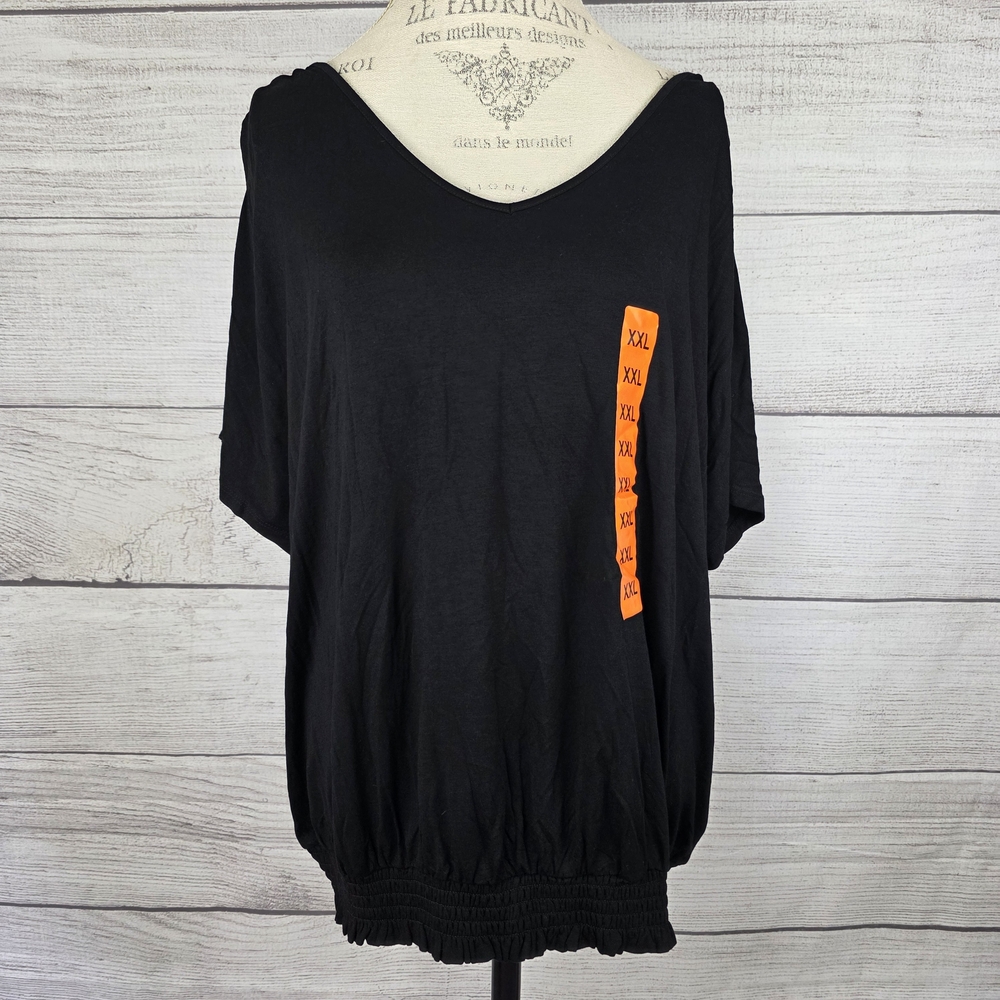 Women's Black V-Neck Top
